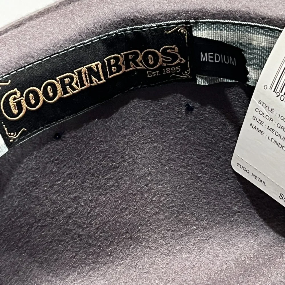 Goorin Bros Fedora Hat Medium Gray London Bound‎ New NWT